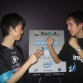 Grubby and Spirit Moon before the match