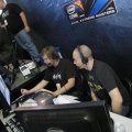 Inside commentator booth